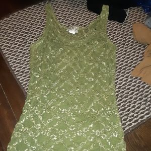 Green lace M.K.M DESIGNS tank top size medium